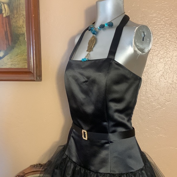 Vintage Jessica McClintock By Gunne Sax Black Dress.  Sz 11/12 - Picture 4 of 5